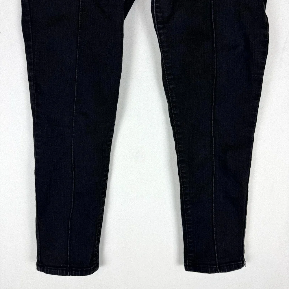Sandpiper Jeans Womens 12P Black Cotton‎ Stretch Denim Dark Wash Seamed Front